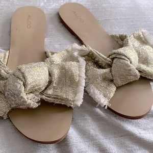 Aldo gold bow sandals
